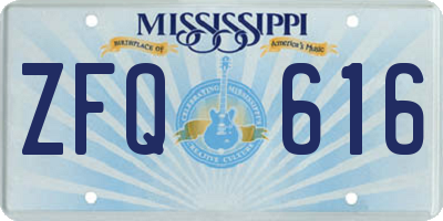MS license plate ZFQ616