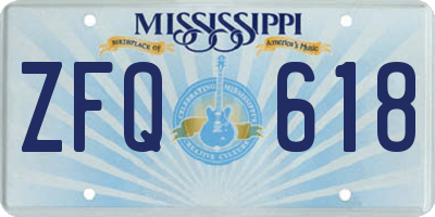 MS license plate ZFQ618