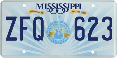 MS license plate ZFQ623