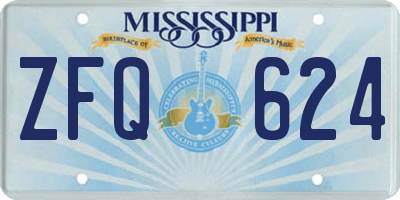 MS license plate ZFQ624