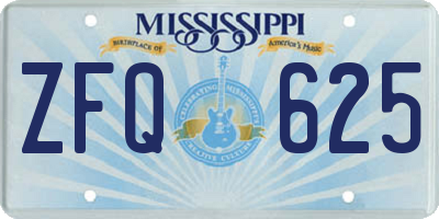 MS license plate ZFQ625