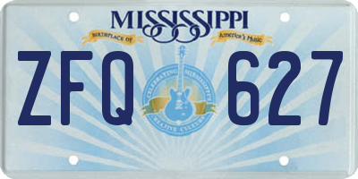 MS license plate ZFQ627