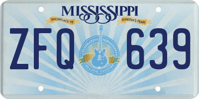 MS license plate ZFQ639