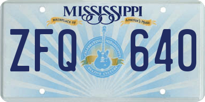 MS license plate ZFQ640