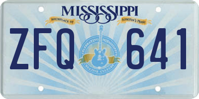 MS license plate ZFQ641