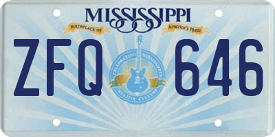 MS license plate ZFQ646