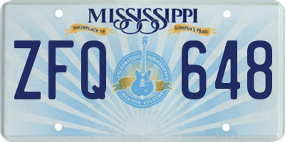 MS license plate ZFQ648