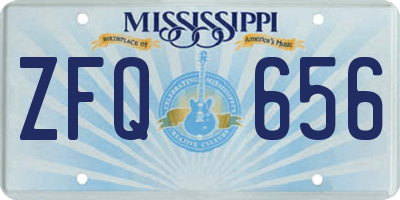 MS license plate ZFQ656