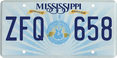 MS license plate ZFQ658