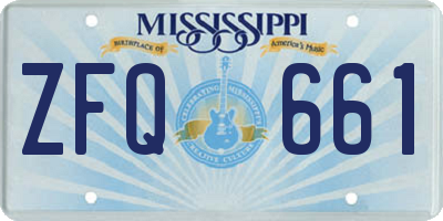 MS license plate ZFQ661