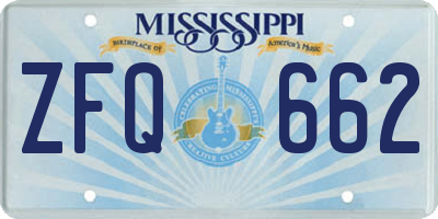 MS license plate ZFQ662