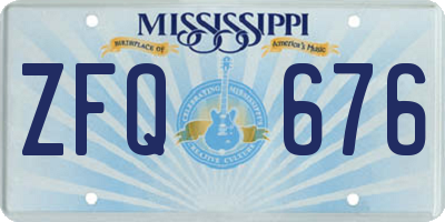 MS license plate ZFQ676
