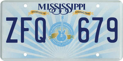 MS license plate ZFQ679