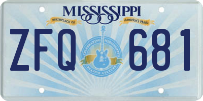 MS license plate ZFQ681