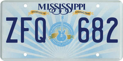 MS license plate ZFQ682