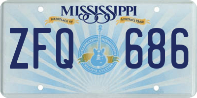 MS license plate ZFQ686