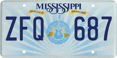 MS license plate ZFQ687
