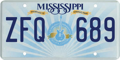 MS license plate ZFQ689