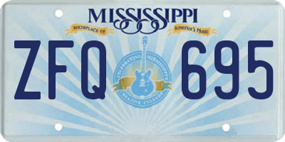 MS license plate ZFQ695