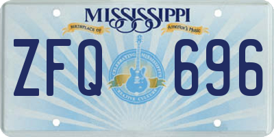 MS license plate ZFQ696
