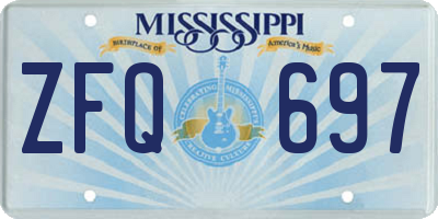 MS license plate ZFQ697