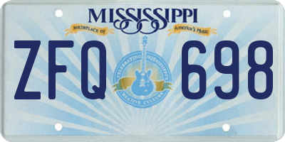 MS license plate ZFQ698