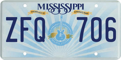 MS license plate ZFQ706
