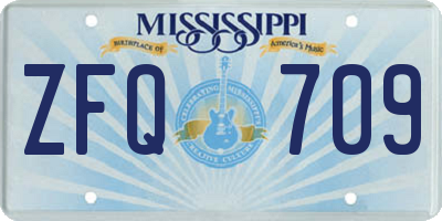 MS license plate ZFQ709