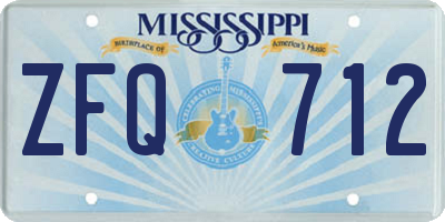 MS license plate ZFQ712