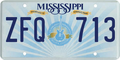 MS license plate ZFQ713