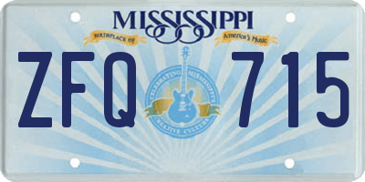 MS license plate ZFQ715
