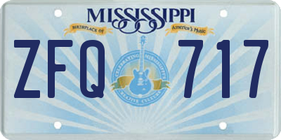 MS license plate ZFQ717