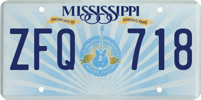 MS license plate ZFQ718