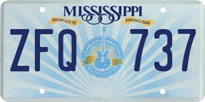 MS license plate ZFQ737