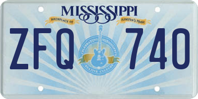 MS license plate ZFQ740