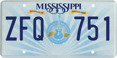 MS license plate ZFQ751