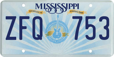 MS license plate ZFQ753