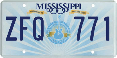 MS license plate ZFQ771