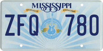 MS license plate ZFQ780