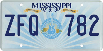 MS license plate ZFQ782