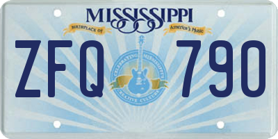 MS license plate ZFQ790
