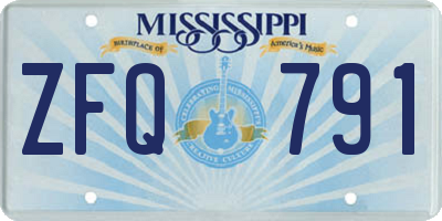 MS license plate ZFQ791