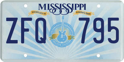 MS license plate ZFQ795