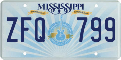MS license plate ZFQ799