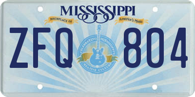 MS license plate ZFQ804