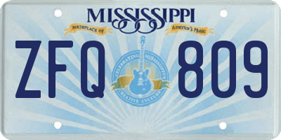 MS license plate ZFQ809