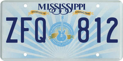 MS license plate ZFQ812