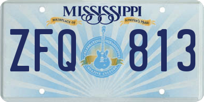 MS license plate ZFQ813