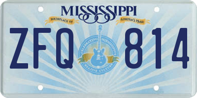 MS license plate ZFQ814