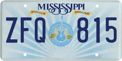 MS license plate ZFQ815